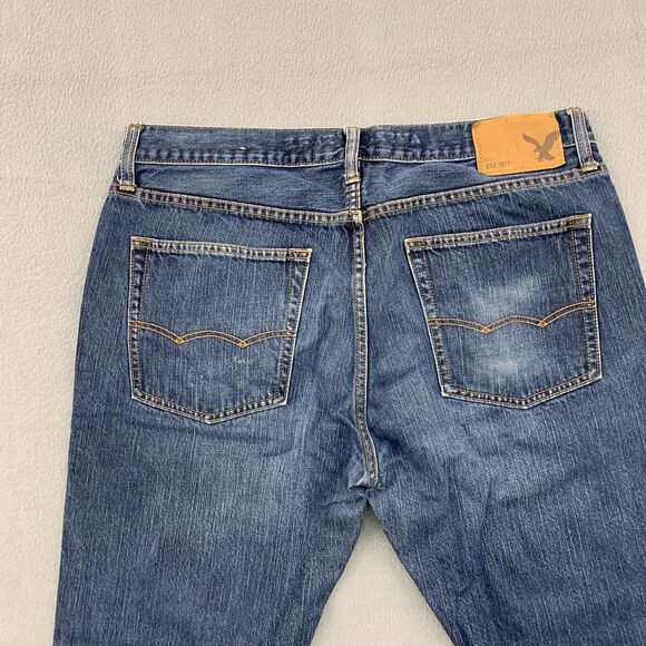 American Eagle Jeans Mens Size 30x28.5 (actual) Distressed Cotton Straight Fit - Picture 15 of 16